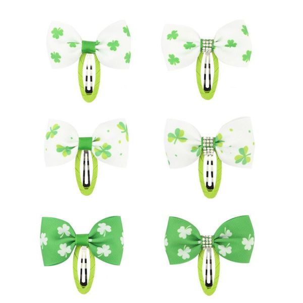 

dog apparel 30pcs pet hair clips st.patrick's day cute puppy bow hairpins hairband grooming beauty supplies
