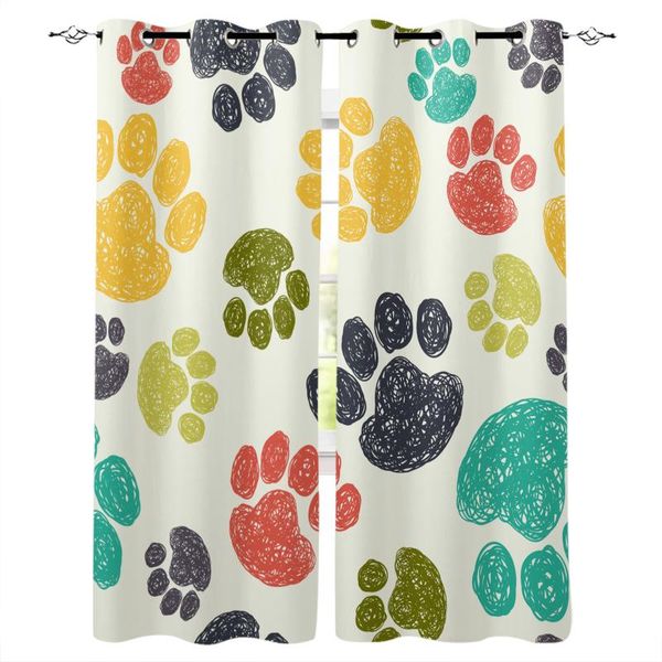 

curtain & drapes colorful dog print for kitchen living room bedroom curtains home decoration window treatments