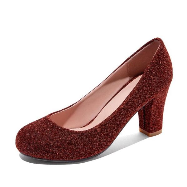 

dress shoes women pumps round toe basic high heels 7cm big size 34-47 pupms, Black