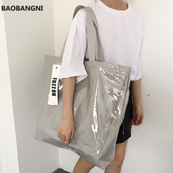 

evening bags vintage kraft paper shopping bag pvc clear double transparent waterproof causal tote shoulder messenger handbag