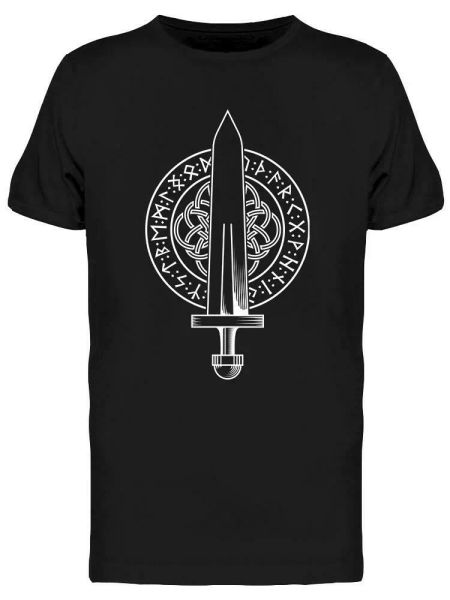

viking sword in a circle tee men's -image by shutterstock, White;black