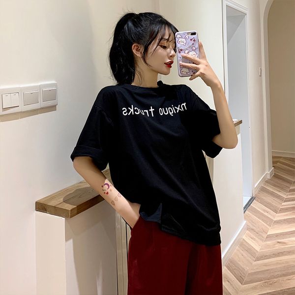 

tee high-quality classic fashionable soft summer women's breathable t-shirt, White