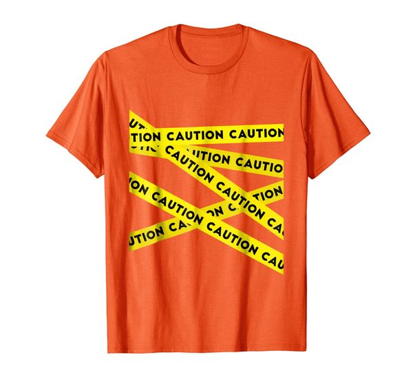 

caution graphic caution tape warning t-shirt, White;black