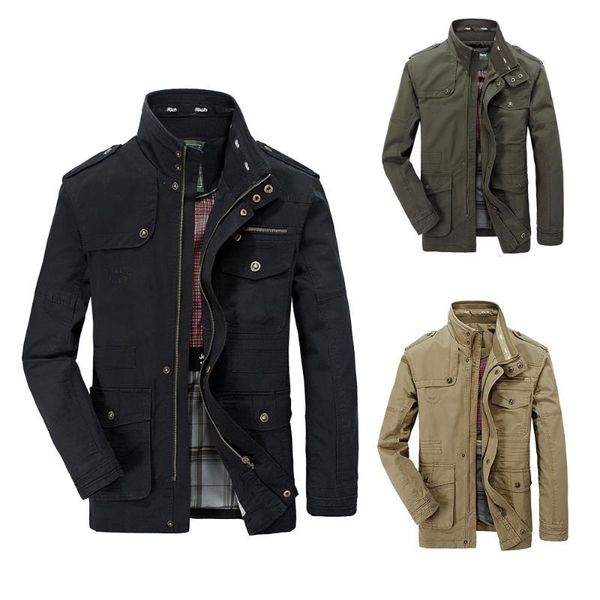 

Men's Jackets Men Spring Autumn Bomber Casual Plus Size Windbreaker Zipper Coat Loose Outerwear Lightweight 07VX, Black;brown