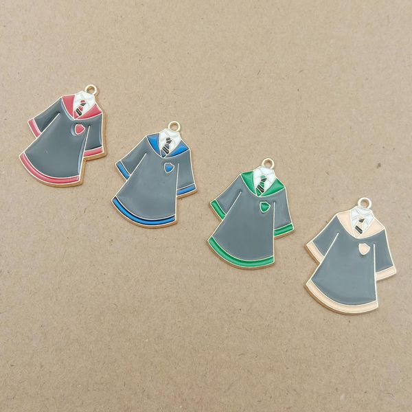 

10pcs 25x33mm enamel robes charm for jewelry making fashion clothes bracelet necklace earring pendant, Bronze;silver