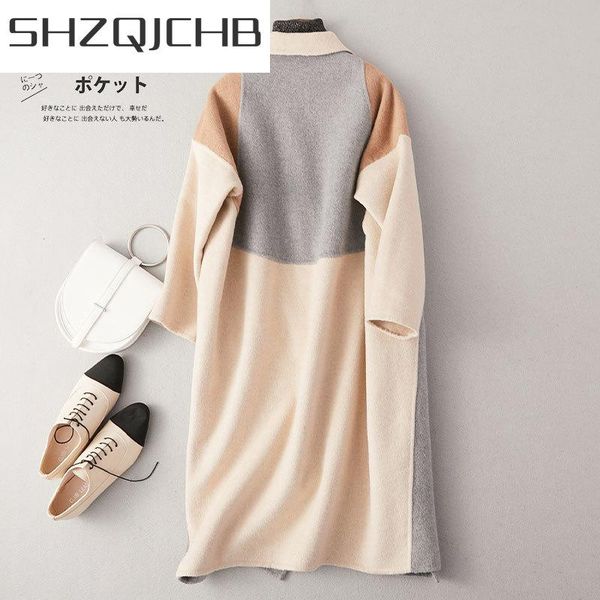 

women's wool & blends shzq autumn winter coat women clothes 90% female long jackets korean woolen casaco feminino cashmere overcoat 100, Black