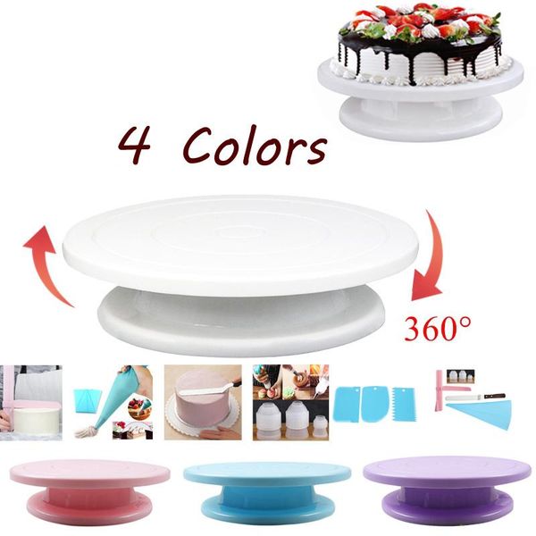 

baking moulds grade plastic cake turntable rotating dough knife decorating 10 inch cream cakes stand rotary table sal