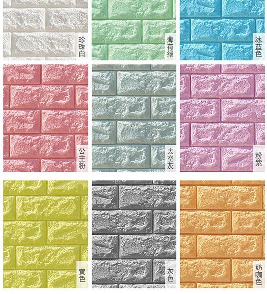 

wallpapers 10pcs 70x77cm 3d wall sticker self adhesive waterproof mural tv background brick living room decoration