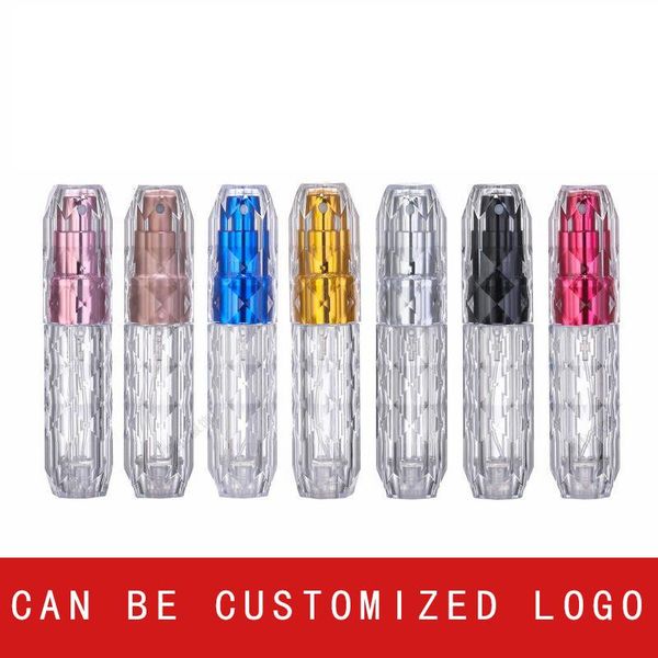 

storage bottles & jars wholesale 10pieces/lot 5mltransparent perfume atomizer portable liquid container for cosmetics mini aluminum spray em