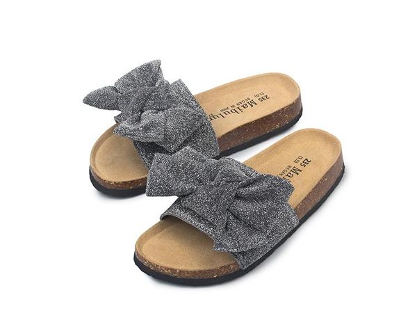 

color style women beach cork flip flops slippers casual sandals plus size 35-41, Black