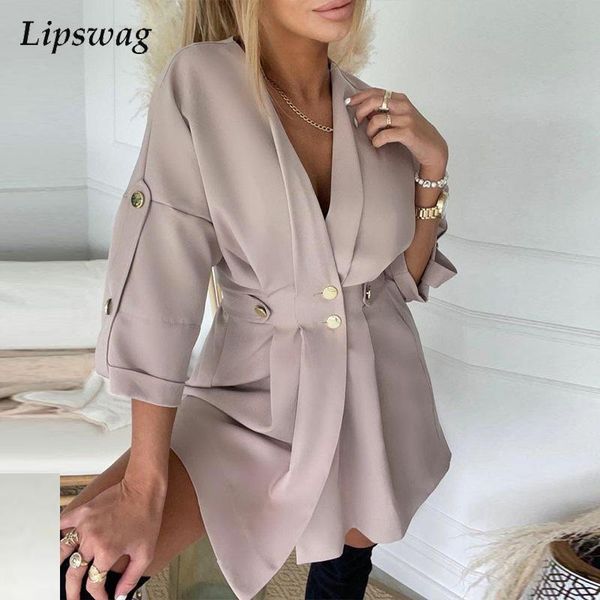 

casual dresses casual dresses 2022 spring elegant turn-down collar party dress women fashion solid buttoned mini autumn long sleeve vestido, Black;gray