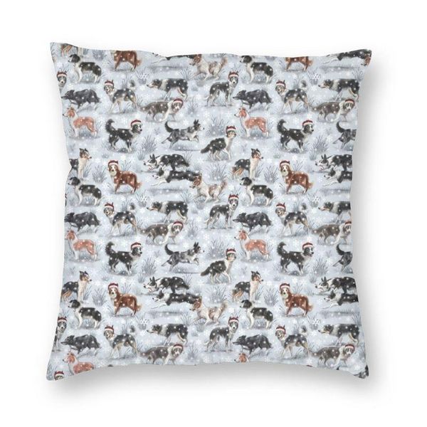 

cushion/decorative pillow soft cute christmas border collie dog throw cover home decorative custom pet animal cushion 45x45cm for sofa
