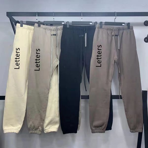

autumn winter usa sports pants trousers casual matcha designer luxury drawstring high grade cotton sweatpants men women couple jogger, Black