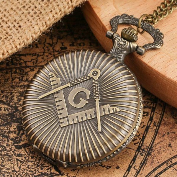 

pocket watches bronze masonic asonry chrome square and compass mason retro necklace pendant quartz watch gifts men women, Slivery;golden