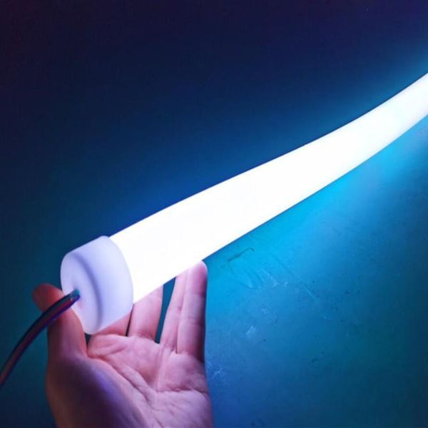 

strips 10m/lot d25mm rgb colorful round neon tube 5m/roll dc12v 24v silicone led light strip120pcs 2835/m 360 degree lighting