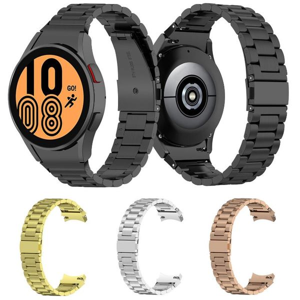 

watch bands stainless steel bracelet for samsung galaxy watch4 44mm 40mm 4 classic 46mm 42mm band 20mm no gaps metal strap, Black;brown