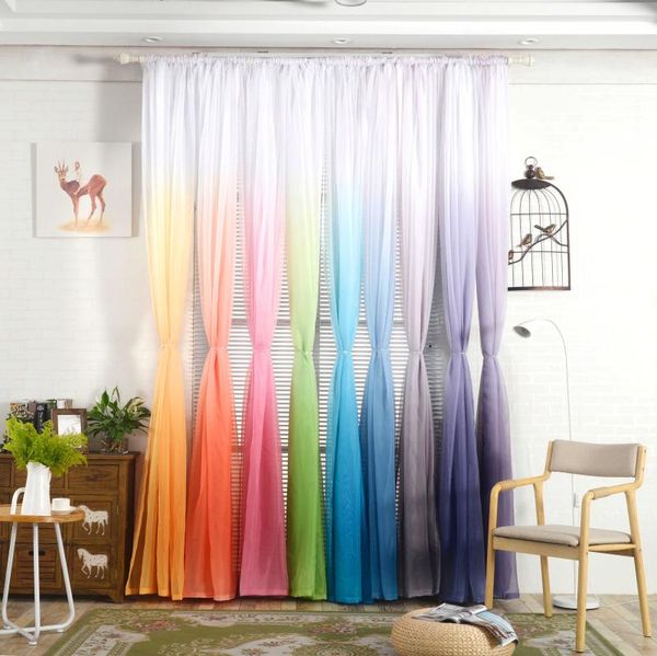 

curtain & drapes jelis gradient tulle transparent curtains for living room bedroom kitchen sheer home decor window treatment
