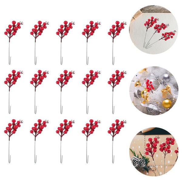 

decorative flowers & wreaths 24pcs simulation christmas berries branches party garland accessories
