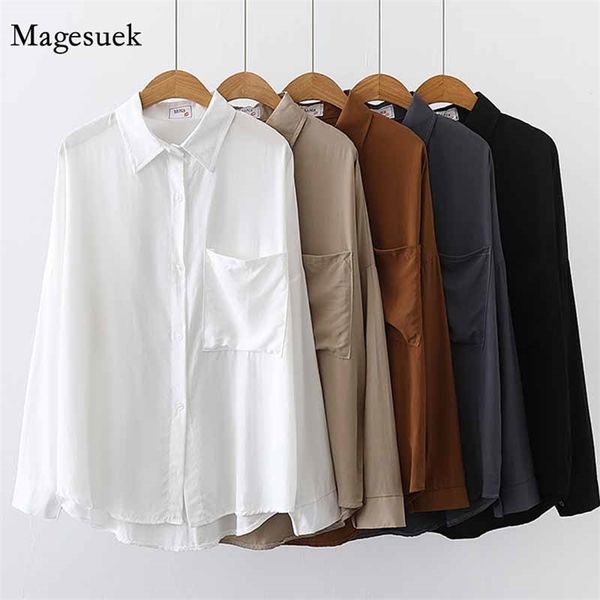 

cardigan vintage shirts women plus size ladies autumn turn-down collar long sleeve white blouse blusas elegantes 11332 210512
