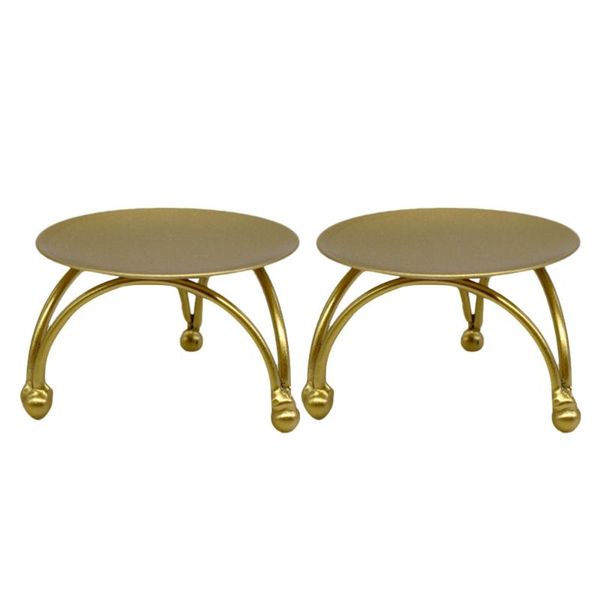 

candle holders 2pcs tealight stand home centerpiece iron art trays