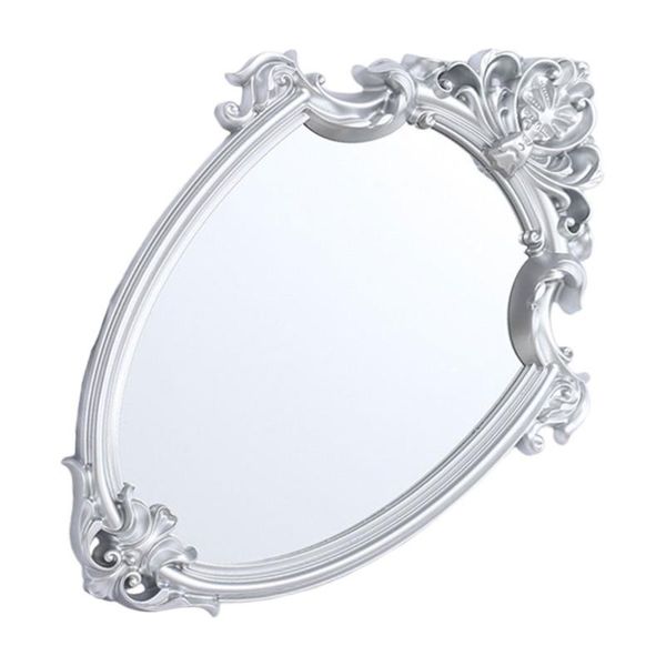 

mirrors 1pc retro hanging mirror deskbeauty makeup bathroom (silver)