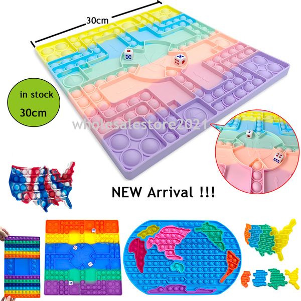 

big fidget game rainbow chess board push bubble pop fidget sensory toys kids stress relief simple interactive party games toy in stock