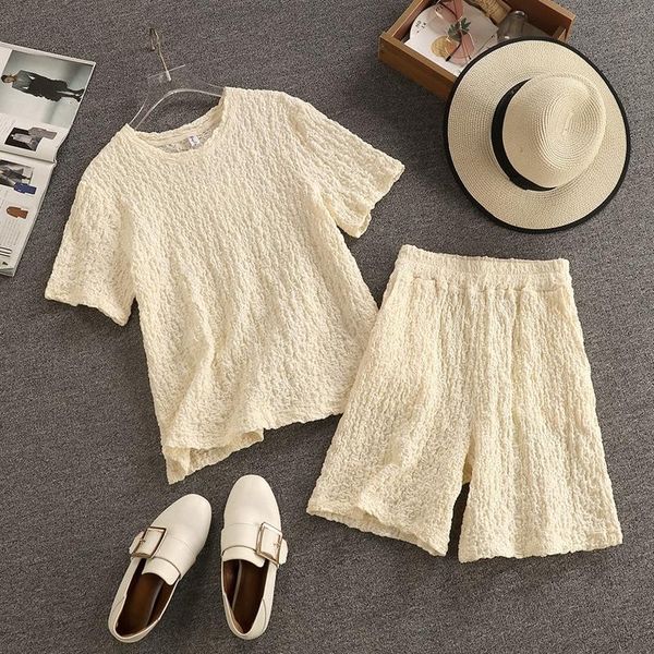 

women's tracksuits summer korean women casual suits high waist buttons shorts loose solid color two-piece sets lady fashion female, Gray