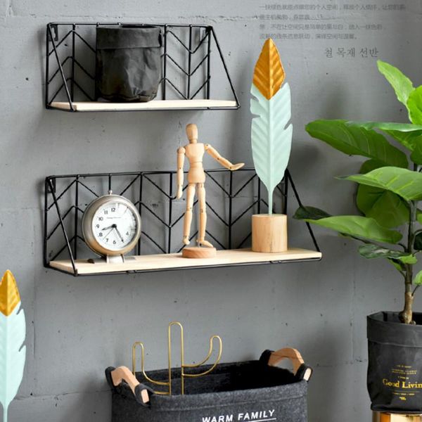 

bathroom shelves nordic minimalist creative wrought iron partition wall shelf hanging decorative small wj11