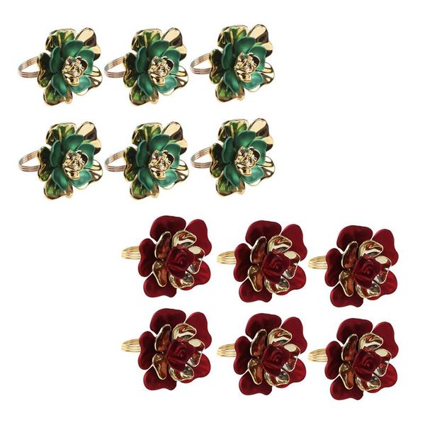 

6pcs/lot two-color floral napkin ring fine button wedding table decoration rings