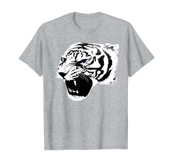 

cool white tiger with blue eyes, king of the jungle t-shirt, White;black