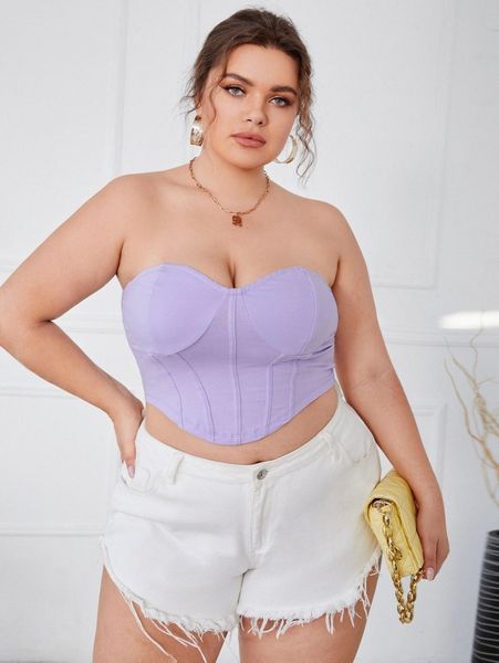 

plus asymmetrical hem tube crop i16s#, Black