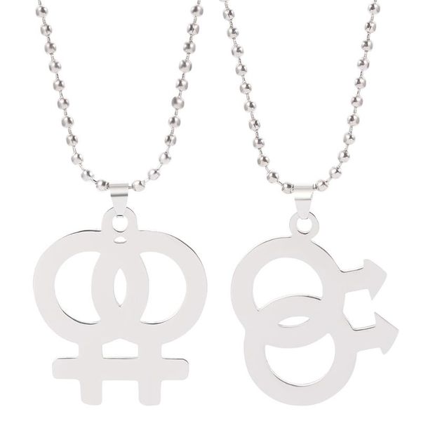 

pendant necklaces fashion rainbow necklace lesbian pendants for women gay pride silver color jewelry bead chain link