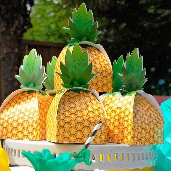 

gift wrap 5pcs pineapple box wedding favors candy boxes holiday paper bag beach decorations home party birthday supplies
