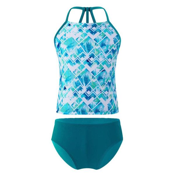 

one-piece suits kids girls children swimwear swimsuits beachwear outfits geometry print and briefs set swimming bathing suit sets dance