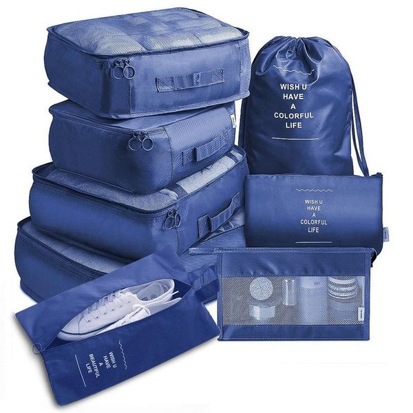

storage bags 8pcs suitcase bag set luggage travel waterproof toiletry clothes