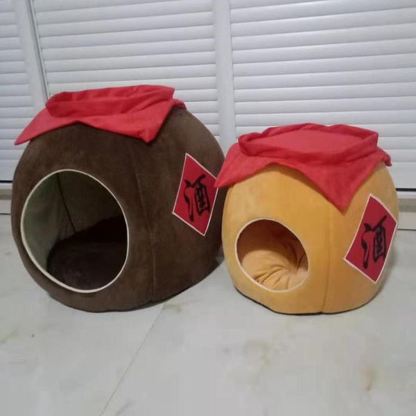 

cat beds & furniture winter warm removable wine jar pet dog house sleeping mat bed cats cushion soft sofa supplies