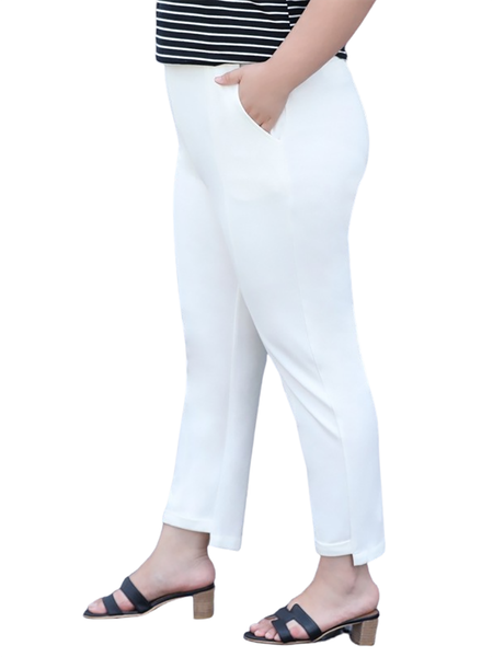 

plus size pants women clothing oversized 5xl 6xl 7xl summer style black white elastic high waist trousers casual