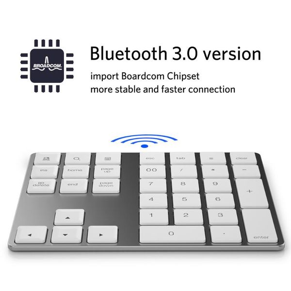 

keyboards 34 keys external number keyboard mini keypads aluminum wireless numeric keypad shortcut bt pad