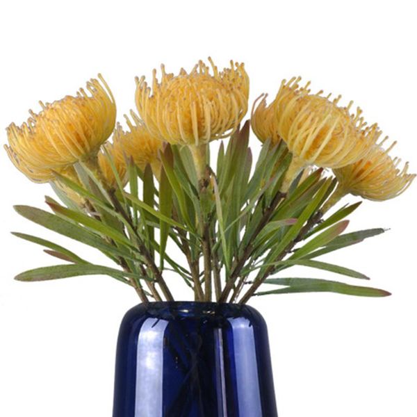 

decorative flowers & wreaths 2pcs artificial pincushion chrysanthemum plastic fake impperial flower faux plant branch leaves house garden de