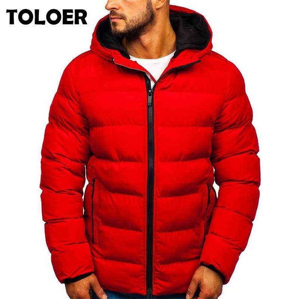 

2021 fashion winter parkas men new stand collar male parka jacket mens solid thick jackets and coats man zipper warm duck jacket y1103, Black