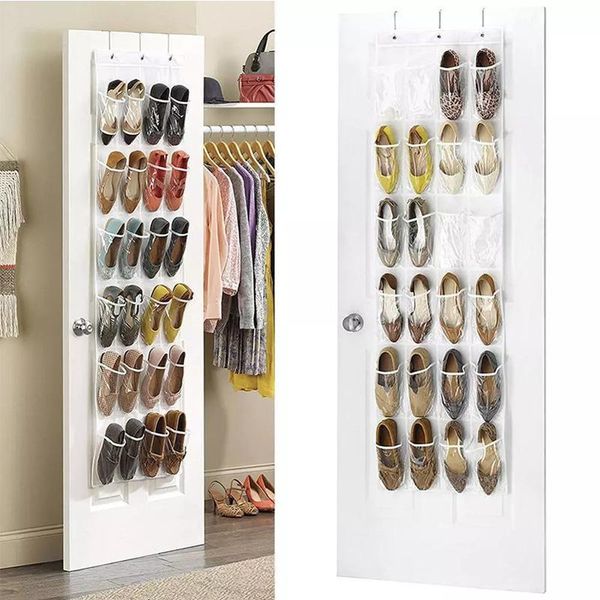 

storage bags 24 pocket shoe space door hanging organizer rack wall bag closet holder wardrobe shoes socks sundries organizers