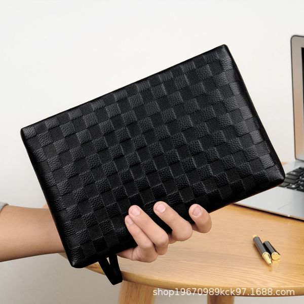 

wallet hand bag men's korean version large capacity soft leather leisure envelope 78, Red;black