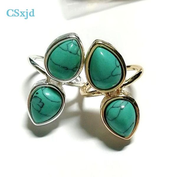 

wedding rings csxjd vintage natural stone, Slivery;golden