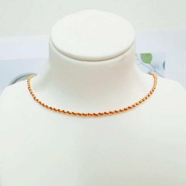 

chains 18k yellow gold necklace chain red string women 18inch, Silver