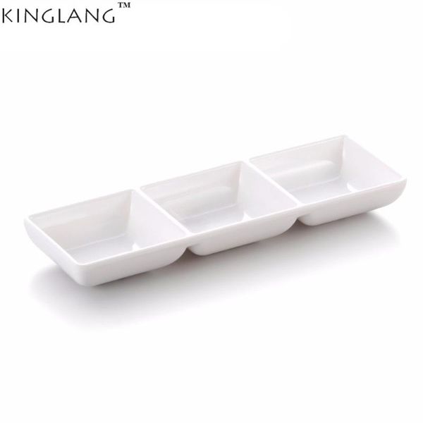 

japanese and korean restaurant three section sauce plate for sushi dinnerware bowls