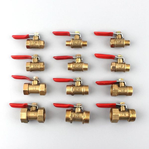 

brass g1/8'' 1/4'' 3/8'' 1/2'' thread small valve water heater radiator boiler ball red handle contr