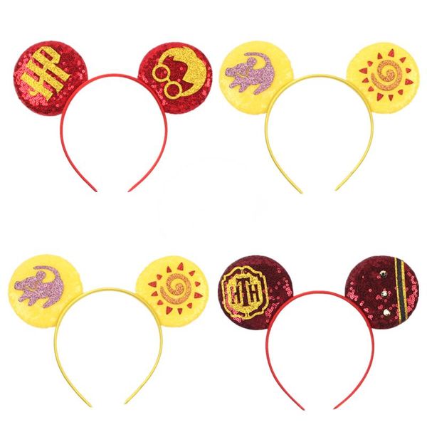 

hair accessories 10pcs/lot glitter sequins cartoon mouse ears hairband girls headband princess party decoration headwear kids, Slivery;white