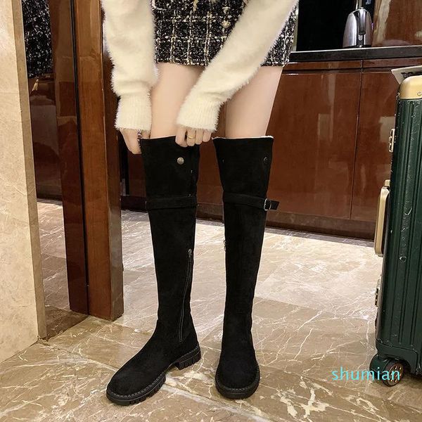 

boots women winter ladies snow lambswool female non slip plush fur shoes keep warm 35-40 drop, Black