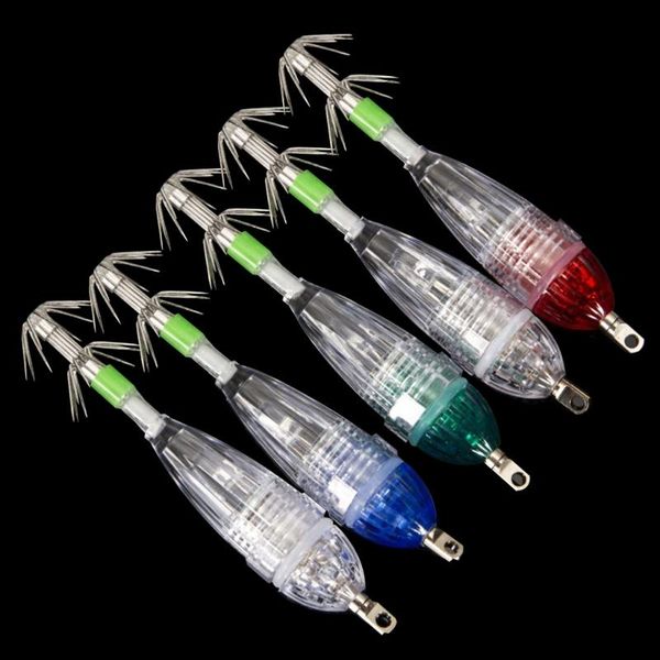 Ganchos de pesca 2023 Luz LED Luz subaquática Double Camadas Umbrella Squid Lures