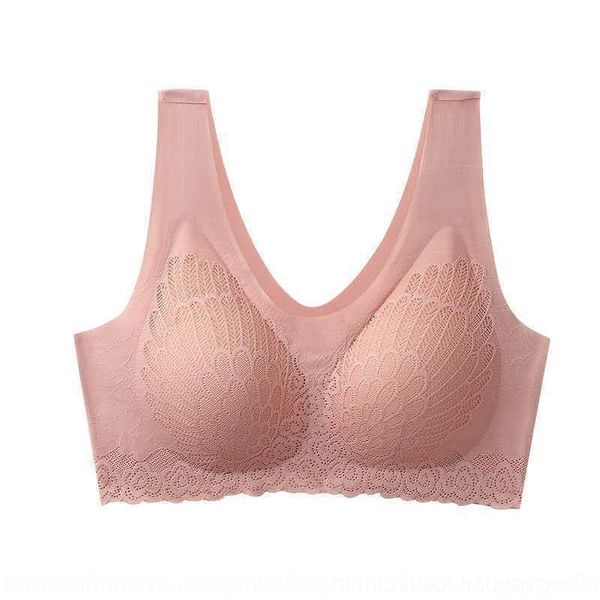 

dbd 2020 seamless women's one piece thai natural latex underwear lace bra underwear 4.0 women's lace sports bra without steel ring, Red;black